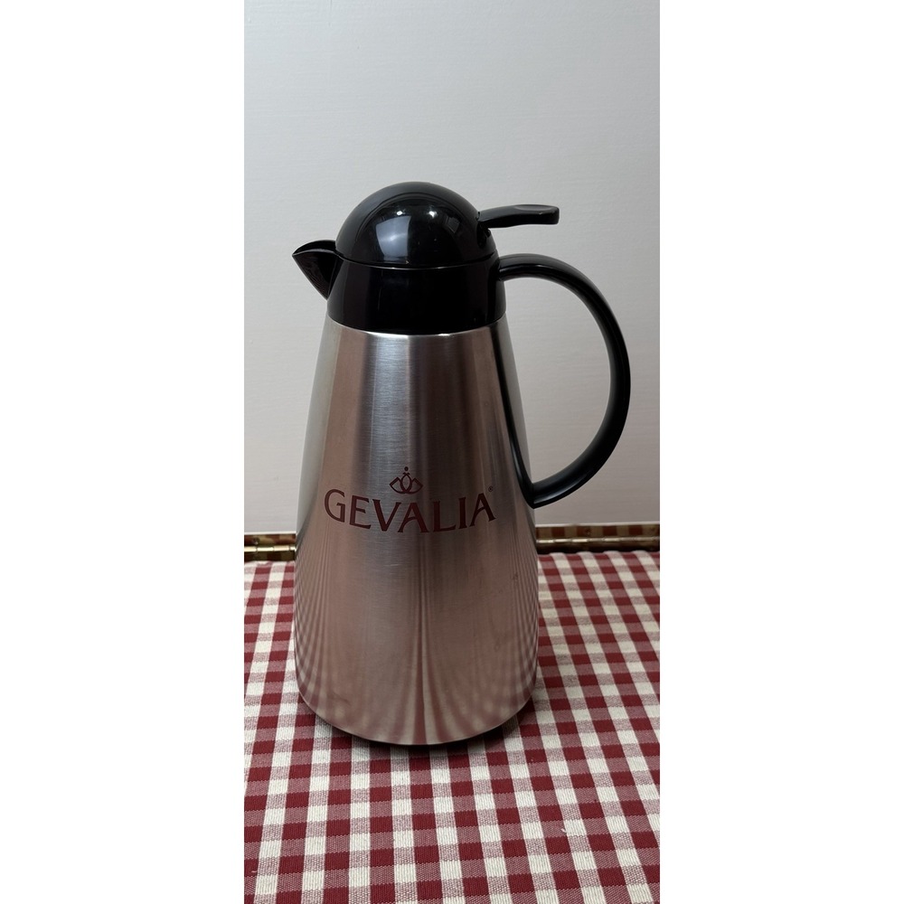 GEVALIA Carafe Silver Stainless Steel Thermal Coffee Server 32oz w/‎ Pouring Lid